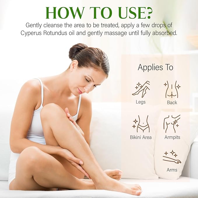 Cyperus Rotundus Oil,Cyperus Oil,Cyprus Rotundus Oil for Hair Removal,Cyperus Oil Natural, Soothing and gentle,Reducing Body Hair Growth,Smooth Skin & Hair Removal,60ml