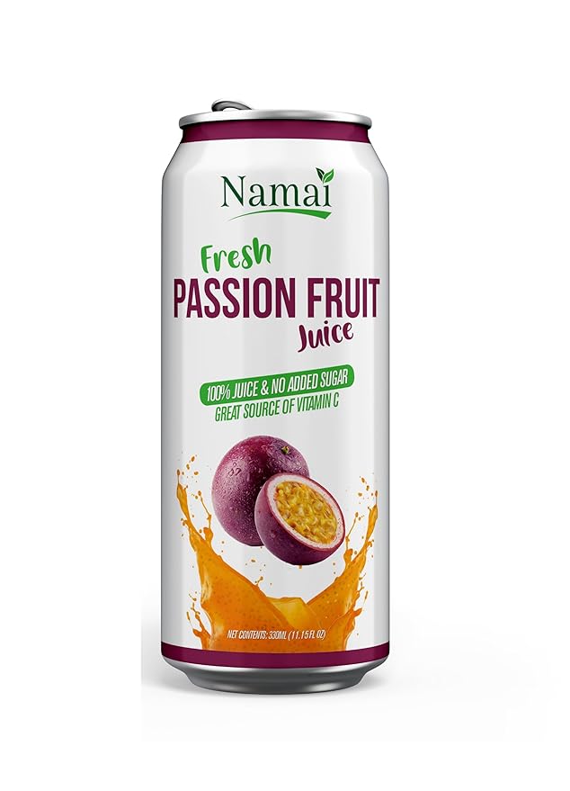 Namai Pure Passion Fruit Juice, No Added Sugar, 24-Pack