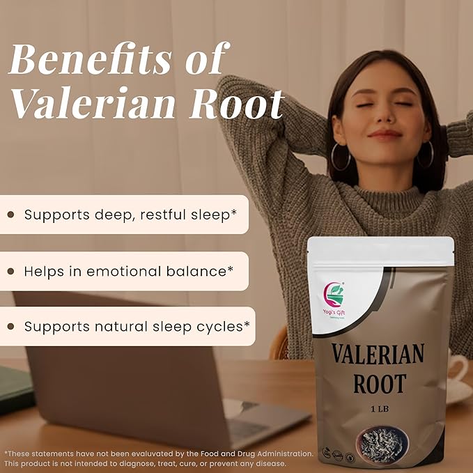 Valerian Root Whole 1 LB, 100% Natural & Pure, Perfect for Tea, Herbal Blends & Wellness Uses, 1 LB Bulk Pack, Resealable Bag for Freshness - By Yogi’s Gift®