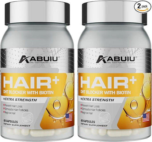 Biotin for Hair Growth Women Men - Biotin Supplement 5000 mcg, with Vitamin C E B12 B6 A Support Strong Nails Skincare Hair Health - USA Made - 120 Capsules / 2 Packs