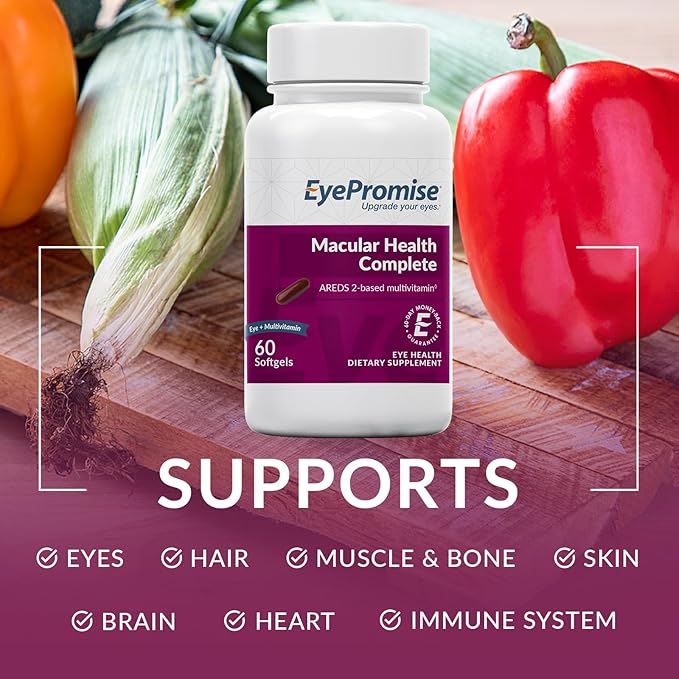EyePromise Macular Health Complete | 2 Softgel Multivitamins with Complete Eyecare Support | 10 mg of Lutein and Zeaxanthin | A Patented Complete Eye Health Formula