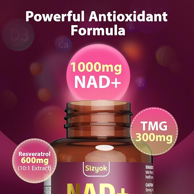 NAD Resveratrol Supplement 2464mg, Liposomal NAD Supplement with Resveratrol for Women and Men, NAD Plus Boosts NAD+ Levels, Energy Anti-Aging, 2Pack