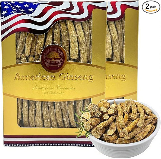 American Ginseng from Wisconsin 8OZ, American Wisconsin Ginsengss Slices Root 西洋参/花旗参 美國花旗參 2 Boxes 4 Ounce Large Root