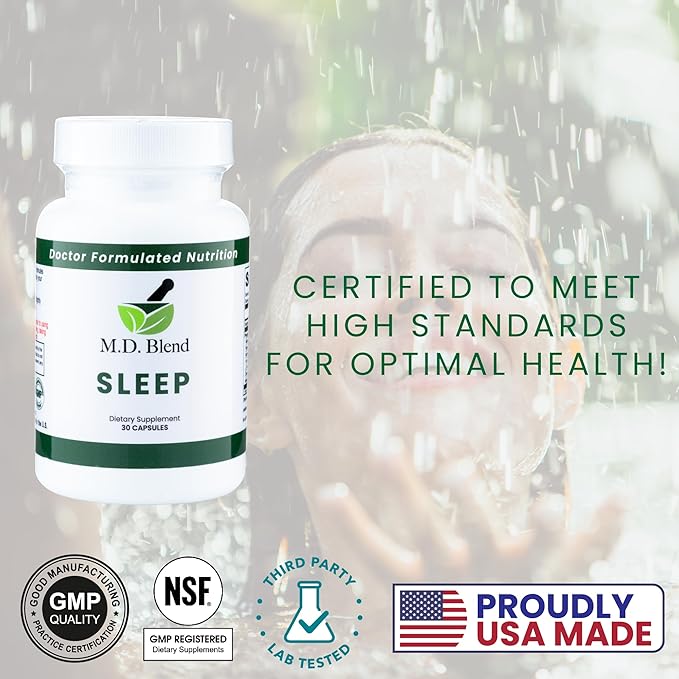 Sleep - Natural Supplement with L-Theanine, Ashwagandha, Magnesium, Valerian Root, Melatonin - Non-Habit Forming Formula for Deep Sleep & Rejuvenating Rest - 90 Capsules