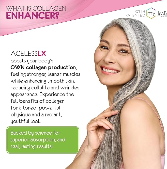 Powder Supplement for Women - with HMB Collagen Enhancer Plus Vitamin D3 with K2, Horsetail and Biotin for Lean Muscle and Stronger Hair and Nails - 30 Powder Packets, Wild Berry