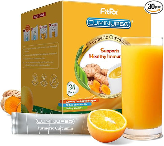Turmeric Curcumin Drink Powder, Turmeric Shots with Vitamin C for Immunity, Orange Flavor Instant Drink Mix Packets, High Absorption Curcumin Complex, Immune & Recovery, Joint Support Supplement