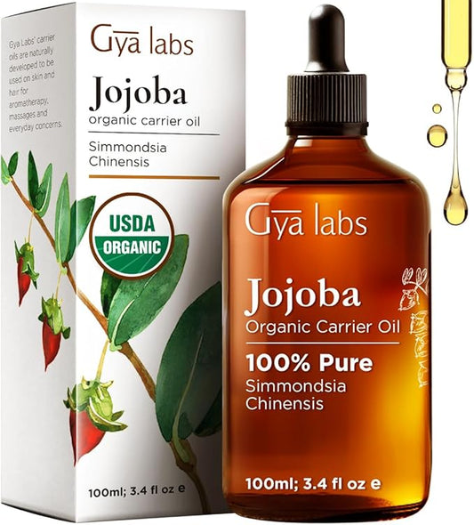 Gya Labs USDA Organic Jojoba Oil - Moisturizes Skin for Lasting Comfort - Cold Pressed Jojoba for Hair, Body, Nails, Face - Base Carrier Oil