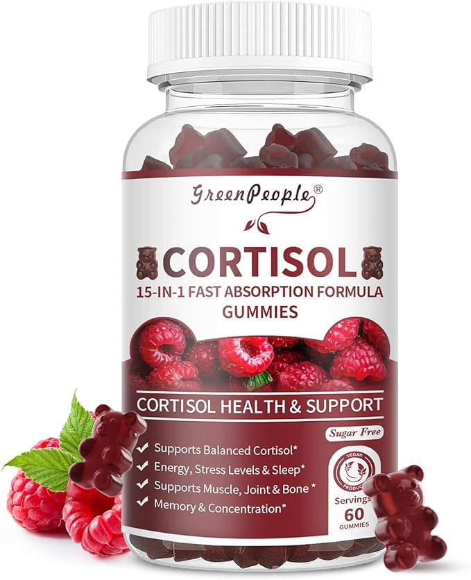 Cortisol Supplements for Women - 15-in- 1 Cortisol Reducer Detox Manager with Ashwagandha/Magnesium/L-theanine/Phosphatidylserine/Vitamin B6 for Mood/Focus & Sleep 60CT