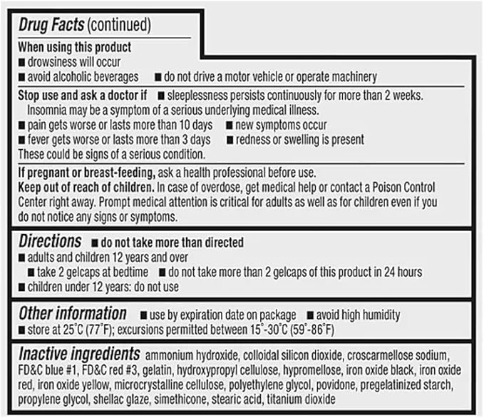 Acetaminophen PM Extra Strength 375 Gelcaps| Pain Reliever & Fever Reducer for Migraines, Joint, Muscle or Back, and Menstrual Pain - Extra Strength Acetaminophen PM, 500mg - 375 Gelcaps (Pack of 1)