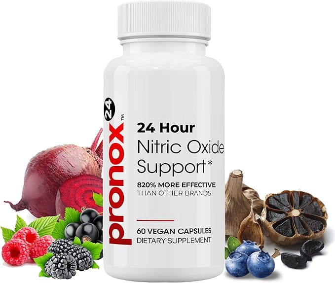 Nitric Oxide Booster Supplement with Magnesium, Zinc, Vitamin B12, Vitamin C & Vitamin D3 | 24-Hour Circulation Support, Energy Boost, Blood Flow & Heart Health | Vegan, Non-GMO (60 Count)