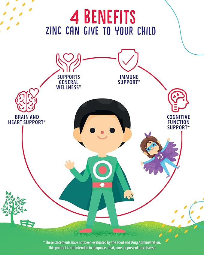 Zinc Gummies for Kids - Chewable Zinc Gummy Supplement for Children Immune Support - Low Sugar Natural Antioxidant Non-GMO Vitamin Chewables for Toddlers & Teens - 2Pack