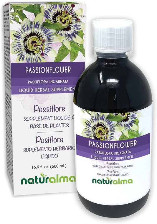 Naturalma Passionflower (Passiflora incarnata) herb with Flowers Alcohol-Free Tincture - 16.9 fl oz Liquid Extract in Drops - Herbal Supplement - Vegan