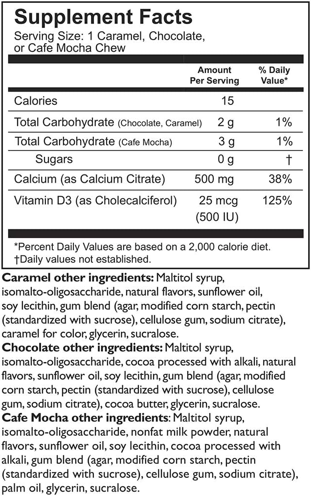 Celebrate Vitamins Bariatric 500mg Calcium Citrate Soft Chews with 500 IU Vitamin D3 – Essential for Gastric Bypass Patients & Bone Health - Sugar & Gluten Free, Sweet Treat (90 Chews)