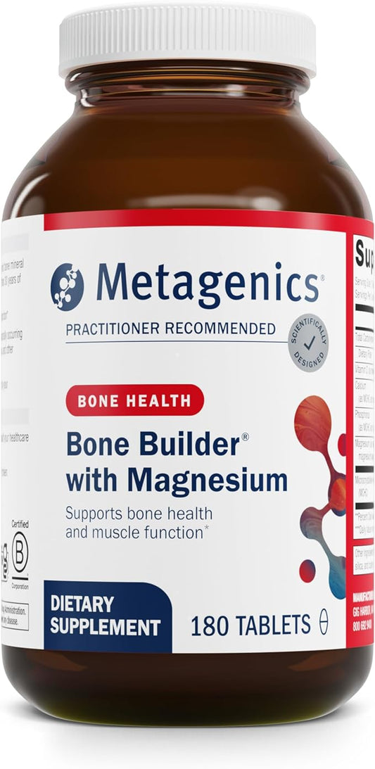 Metagenics Bone Builder with Magnesium - Bone Support Supplement* - Comprehensive Mineral Support* - With Calcium, Vitamin D & Magnesium - Non-GMO - Gluten-Free - 180 Tablets