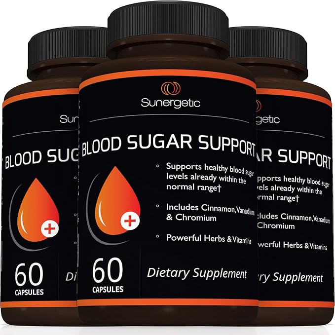 Premium Blood Sugar Support Supplement–Supports Healthy Blood Sugar Levels Already Within Normal Range – Includes Bitter Melon Extract, Vanadium, Chromium, Cinnamon, & Alpha Lipoic Acid-60 Capsules