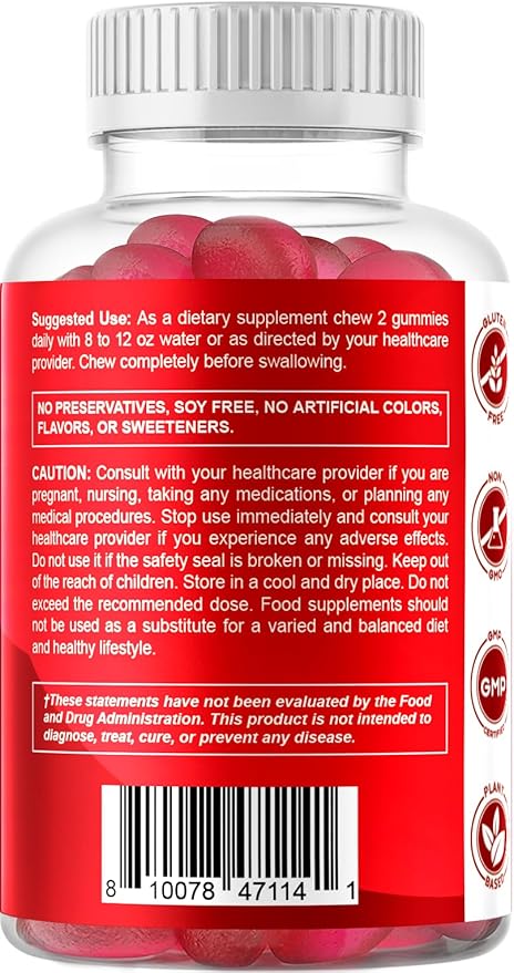 Vitamatic 2 Pack Vegan Cranberry Gummies with D-Mannose, Probiotic & Vitamin C for Women Urinary Tract Health - 25000mg Equivalent Per Serving (from 50:1 Extract 500 mg) - 60 Count