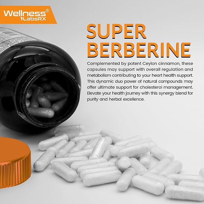 Berberine Supplement 15,000mg - Berberine with Ceylon Cinnamon, Overall Wellness Support Capsules - 120 Capsules (Pack of 1)