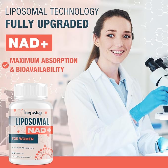 2000MG NAD+ Supplement for Women, with Ashwagandha, Maca, Black Cohosh & Ginkgo Biloba, NMN Alternative, Max Absorption - Liposomal NAD+, Menopause, Focus, Energy, Aging Combat, 180 Capsules