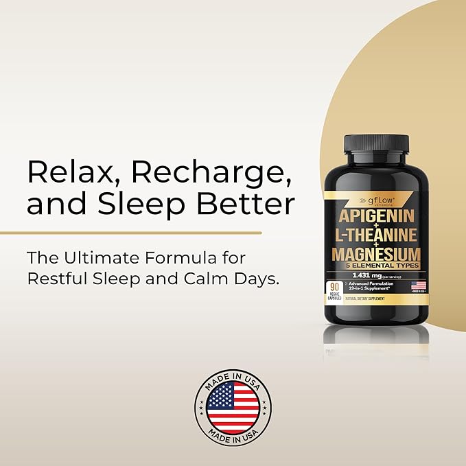 Magnesium Glycinate Complex with 19 in 1 Vital nutrients - Magnesium Oxide Malate Taurate Citrate L Theanine, Ashwagandha L Tryptophan 5-HTP GABA Phosphatidyl Serine, Chamomile