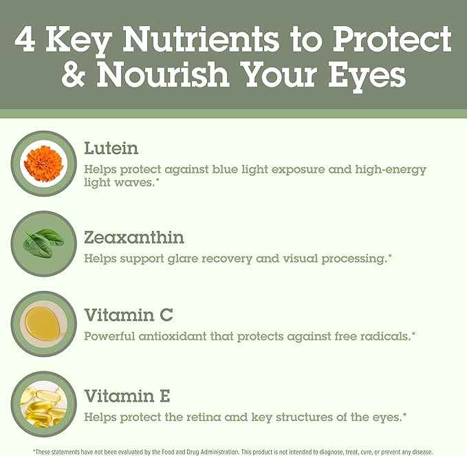 Quantum Health See Lutein+ Eye Care Supplement Helps Support Overall Eye Health As You Age - Lutein 20mg Zeaxanthin Plus Vitamins C & E Daily Nutrition for Women & Men - 30 Softgels