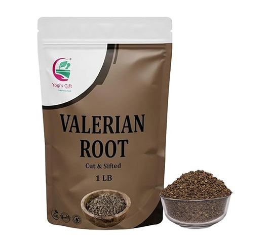 Valerian Root 1 LB, Cut & Sifted, 100% Natural & Pure, Ideal for Tea, Herbal Blends & Wellness Uses, Resealable Bag for Freshness - By Yogi’s Gift®