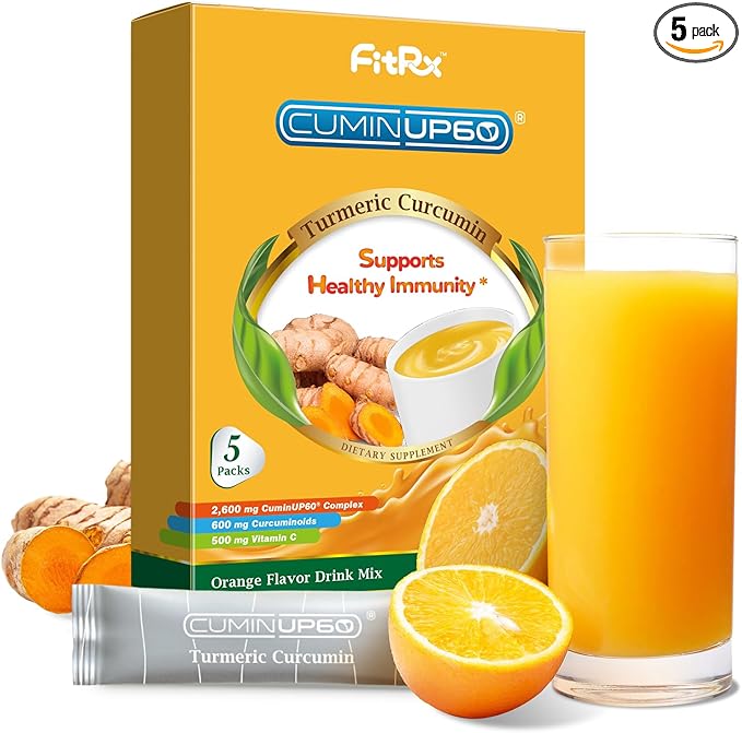 Turmeric Curcumin Drink Powder, Turmeric Shots with Vitamin C for Immunity, Orange Flavor Instant Drink Mix Packets, High Absorption Curcumin Complex, Immune & Recovery, Joint Support Supplement