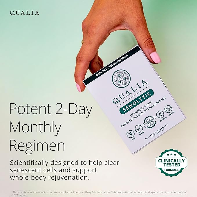 NEUROHACKER COLLECTIVE Qualia Senolytic Supplement, Fisetin,Quercetin,Piperlongumin&More,Aging Supplement - Supports Optimal Cell Repair&Rejuvenation,Naturally Eliminate Zombie Cells,1 Month Supply
