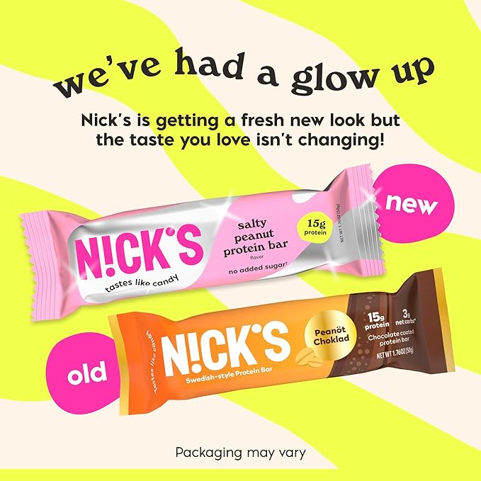 Nick’s Protein Bundle, Salty Peanut, Almond Chocolate – 24-Count Box | High Protein, Low Calories, Low Carbs, Keto Friendly, No Added Sugar