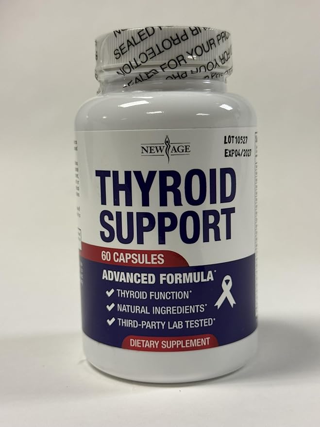 Thyroid Support Supplement for Women & Men with Iodine, B12, Zinc, Selenium, Ashwagandha, Bladderwrack, Turmeric, Schisandra - Non-GMO, Vegetarian - 180 Count