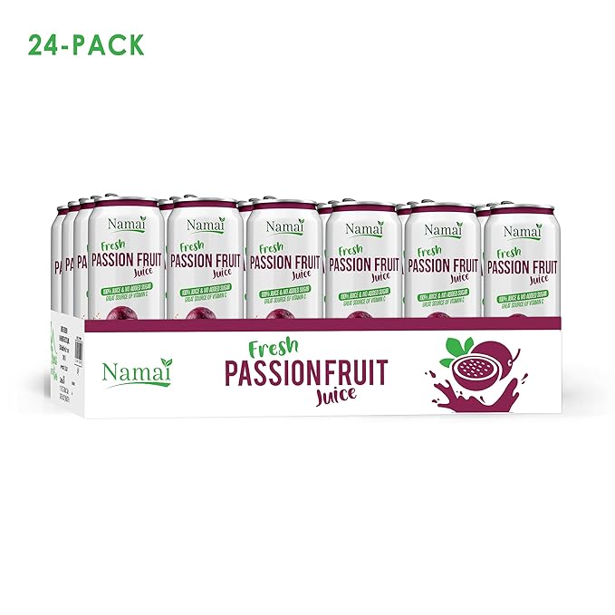 Namai Pure Passion Fruit Juice, No Added Sugar, 24-Pack