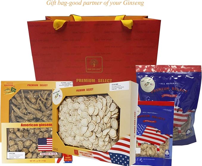 8OZ=227gm/box American Ginseng,Hand-Selected Wisconsin Farmed Ginseng Root | Long Small |美国威斯康辛州 长枝西洋参 花旗参 礼盒装 |Cultivated Wisconsin American Ginseng WI 063# Box