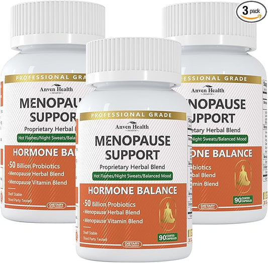Menopause Supplements for Women,Vitamin D3 & B6,Menopause Probiotics Relief, Supports Hot Flashes, Night Sweats, Bloating & Gut Health with Herbs, Collagen Peptides | 270 Veggie Caps