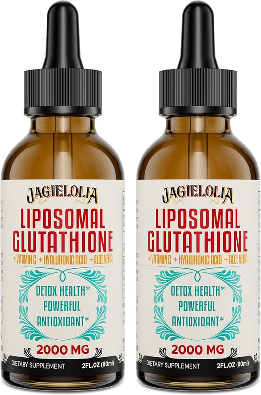 Liposomal Glutathione Liquid 2000MG – Antioxidant Detox Supplement for Women & Men, Aging Defense, Liver Function & Energy, with Hyaluronic Acid + Aloe Vera + Vitamin C, Natural & Vegan, 4 FL.OZ
