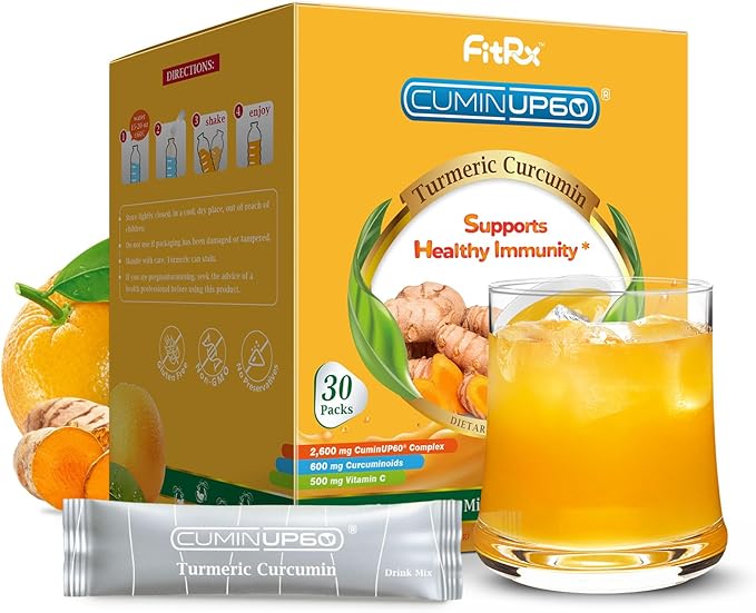Turmeric Curcumin Drink Powder, Turmeric Shots with Vitamin C for Immunity, Orange Flavor Instant Drink Mix Packets, High Absorption Curcumin Complex, Immune & Recovery, Joint Support Supplement