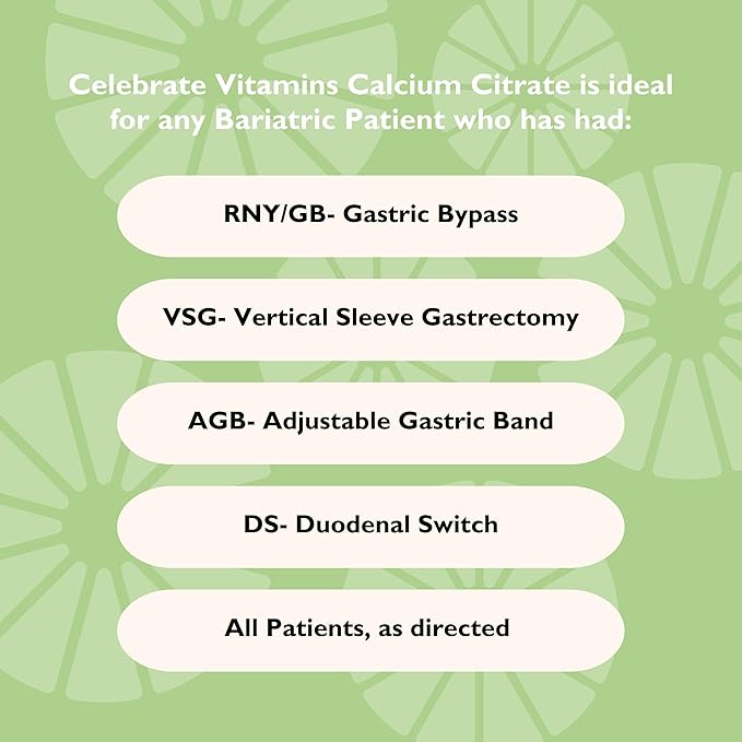 Celebrate Vitamins Bariatric 500mg Calcium Citrate Soft Chews with 500 IU Vitamin D3 – Essential for Gastric Bypass Patients & Bone Health - Sugar & Gluten Free, Melon (90 Chews)
