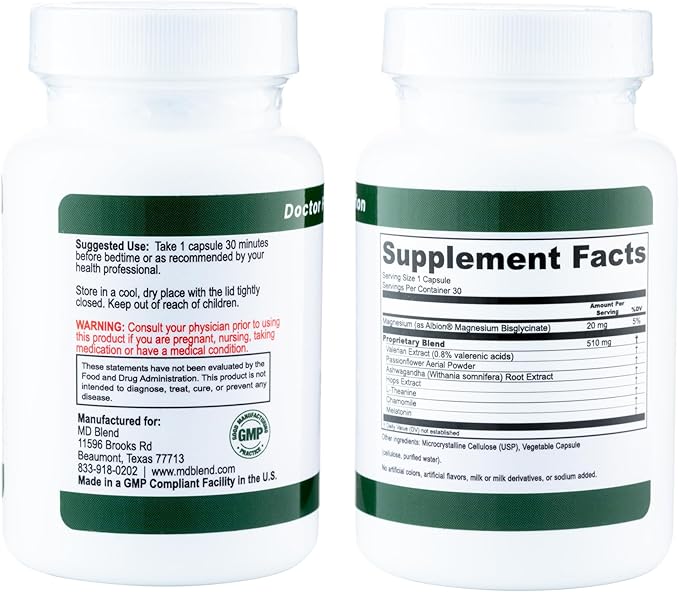Sleep - Natural Supplement with L-Theanine, Ashwagandha, Magnesium, Valerian Root, Melatonin - Non-Habit Forming Formula for Deep Sleep & Rejuvenating Rest - 90 Capsules