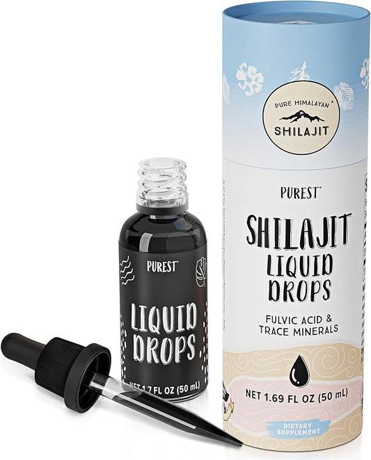 Pure Himalayan Shilajit ® Liquid Drops - The Purest Form of Shilajit, 99.9% Absorption for Immune Support, Energy Boost, Anti-Aging - Natural Trace Minerals & Fulvic Acid (50ml)