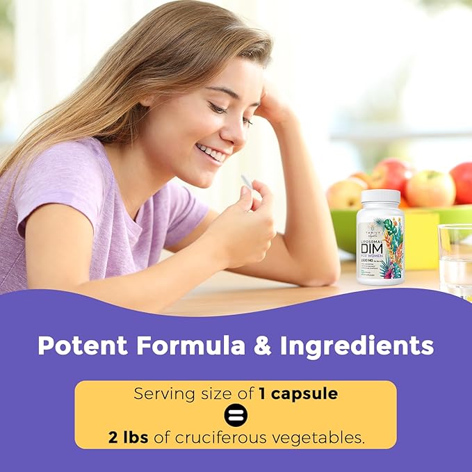 Liposomal DIM Supplement - 1500 mg Women DIM Supplement - Estrogen Supplements Contain Vitamin E, Evening Primrose, Black Cohosh, Omega-3 Fatty Acids (2 Pack)
