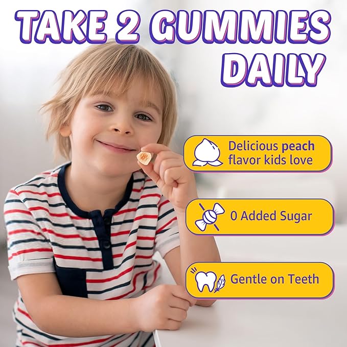 Kids Multivitamin Gummies with Omega-3 (DHA & EPA), Liposomal Multivitamin for Kids 4+ w/Vitamin D3, K2, Methylated B12, Folate, C, Probiotics, Lutein & Zeaxanthin for Brain, Immunity, Gut, Eye, 60Cts
