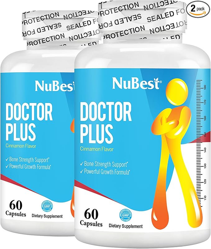 NuBest Doctor Plus - Calcium Supplement with Vitamin D3, Vitamin K2 (MK7), Magnesium Capsules for Bone Strength, Healthy Bones, Immunity, Calcium Max Absorption for Children (10+) and Teens - 2 Pack