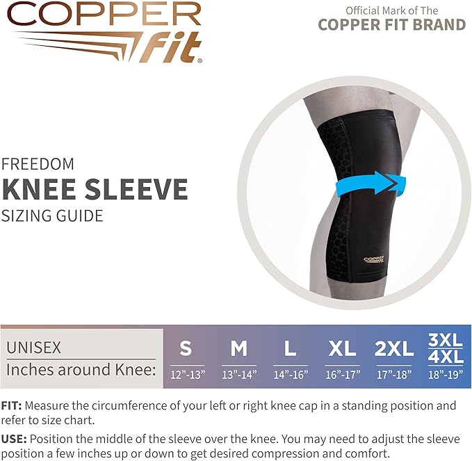 Copper Fit Freedom Knee Compression Sleeve
