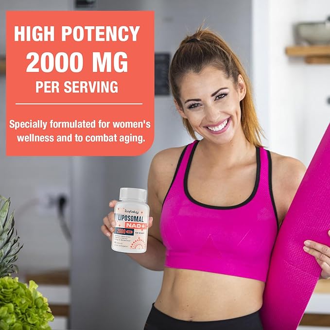 2000MG NAD+ Supplement for Women, with Ashwagandha, Maca, Black Cohosh & Ginkgo Biloba, NMN Alternative, Max Absorption - Liposomal NAD+, Menopause, Focus, Energy, Aging Combat, 540 Capsules