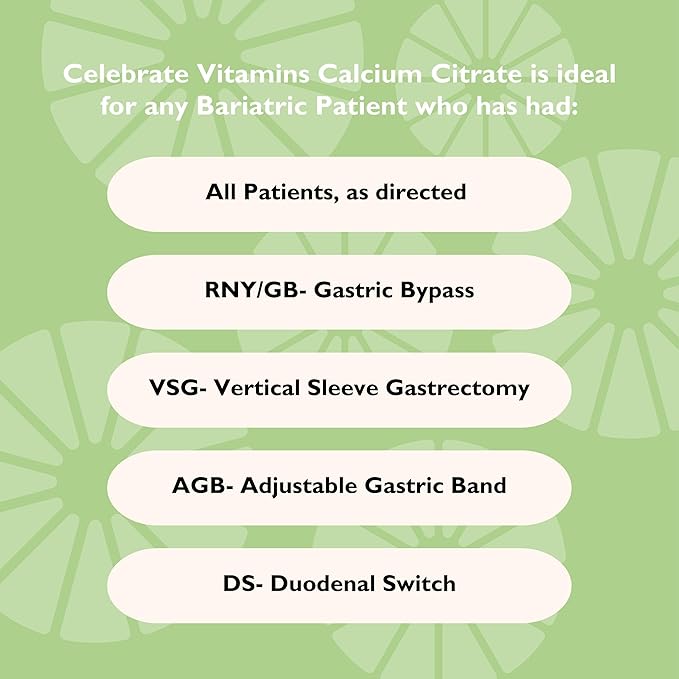 Celebrate Vitamins Bariatric 500mg Calcium Citrate Soft Chews with 500 IU Vitamin D3 – Essential for Gastric Bypass Patients & Bone Health - Sugar & Gluten Free, Orange (90 Chews)
