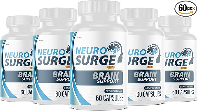 Neuro Surge Pro Brain Support Supplement, 60 Capsules, with Vitamins B6, D3, E, Selenium, L-Glutamine (5)