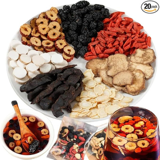 Kidney Tea Formula Ginseng Six Treasure Tea, Te Renal Herbal, Ginseng Five Treasures Organic Kidney Cleanse Traditional Healthy Cleansing Zhu Gen Wu Bao Cha Teabags for Men & Women (20 Bags)