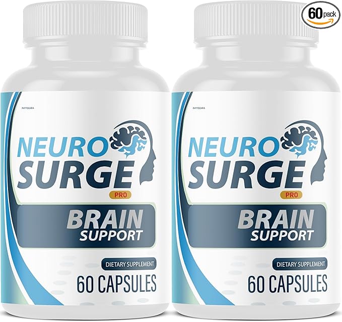 Neuro Surge Pro Brain Support Supplement, 60 Capsules, with Vitamins B6, D3, E, Selenium, L-Glutamine (2)