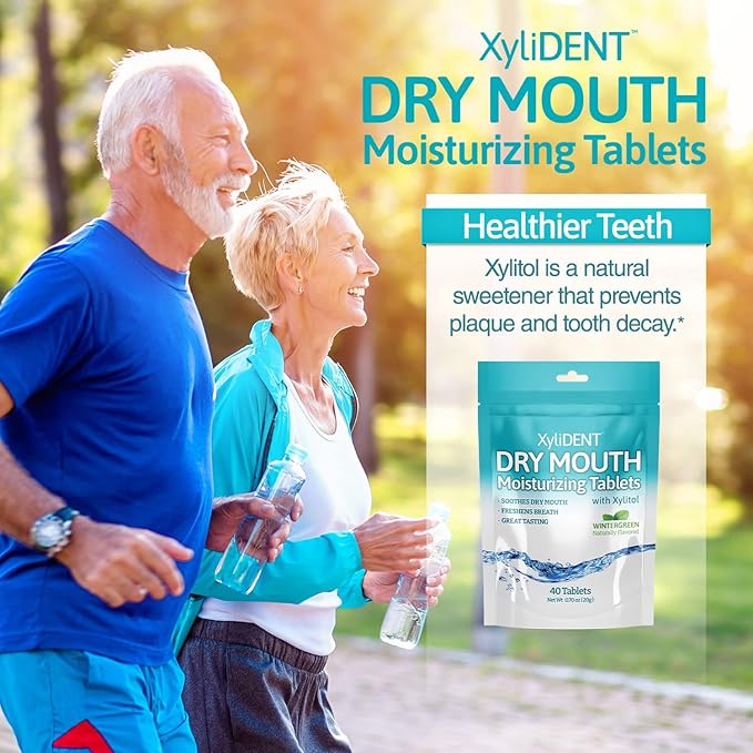 Nature's Stance XyliDENT Xylitol Tablets for Dry Mouth Relief - Stimulates Saliva, Freshens Breath, Reduces Acid Production, Fast Acting Relief, 40 Count (Wintergreen)