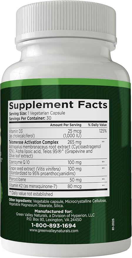 Genesis Telomere Length Supplement – Anti-Aging Formula, Telomere Lengthening Supplements with Astragalus & Vitamins, Supports NAD Pathways, DNA Integrity and Cellular Health