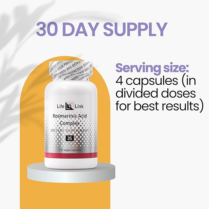 LifeLink Rosmarinic Acid Complex | 120 Capsules | Vegan, Non-GMO, Gluten Free | Antioxidant, Anti-Aging | Made in The USA