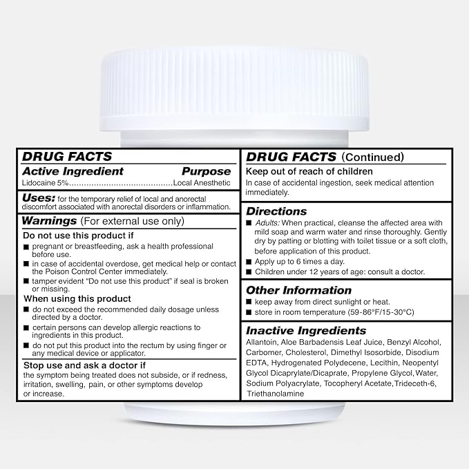 Clinical Resolution Numb Master 5% Lidocaine Numbing Cream Maximum Strength for Pain Relief, Fast Acting Topical Anesthetic Burn Itch Cream with Vitamin E and Aloe, OTC Hemorrhoid Treatment 4.20 Oz